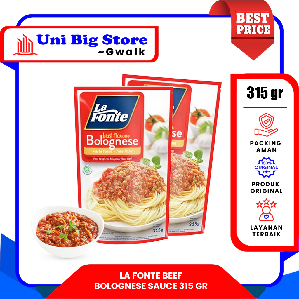

LA FONTE BEEF BOLOGNESE SAUCE SAUS BOLONESE - 315 gr