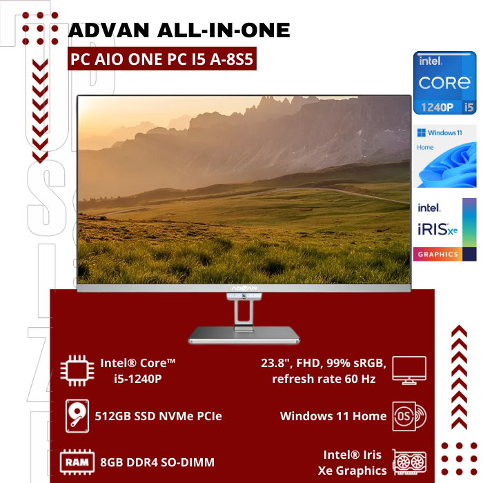 Advan All-in-One PC AIO ONE PC I5 A-8S5