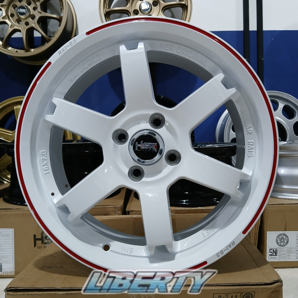 Velg Racing TE37 R16 Pcd 4x100 Original HSR RAI-S3 Ring 16 Cocok Buat Jazz,Yaris,Mobilio,Brio,Vios