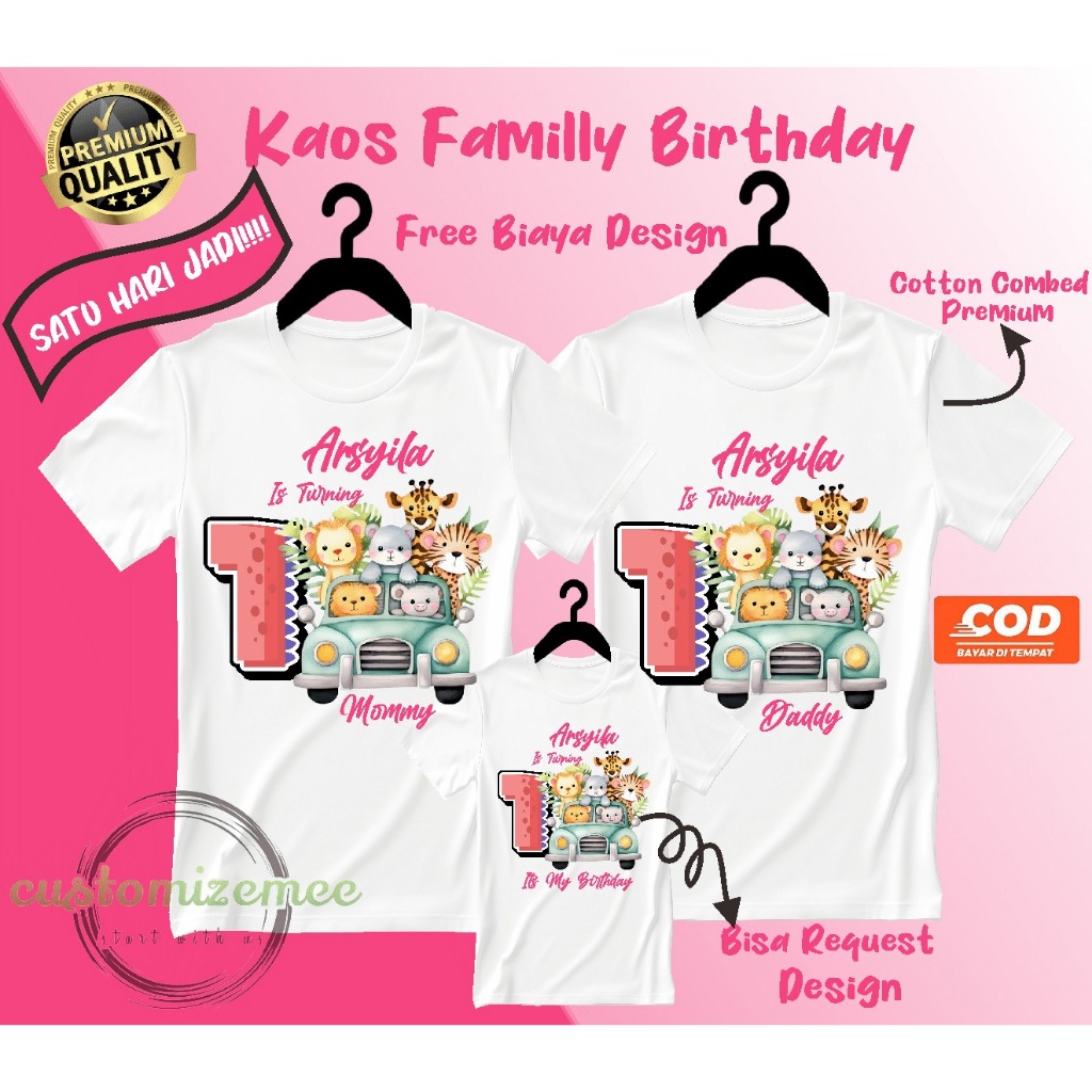 CUSTOM KAOS COUPLE FAMILY BIRTHDAY MERMAID/KAOS ULANG TAHUN/KAOS CUSTOM ULANG TAHUN/KAOS COUPLE ANAK