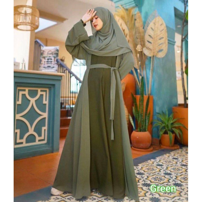 Helwa Abaya Gamis 3 in 1 Set Inner Dan Outer