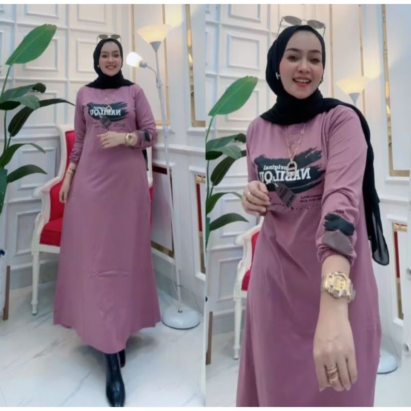 GAMIS WANITA MOTIF NABIL BY NABIL KAOS KEKINIAN TERBARU TRENDY