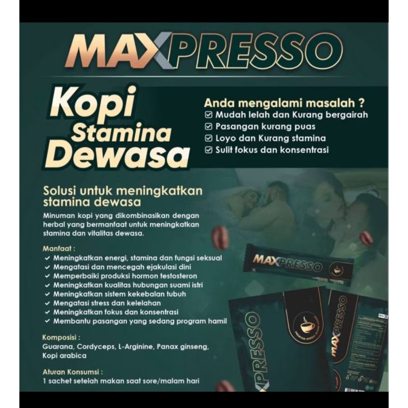 

Kopi Maxpresso isi 5 sachet berbarcode 100 % Original Kopi Pria Dewasa