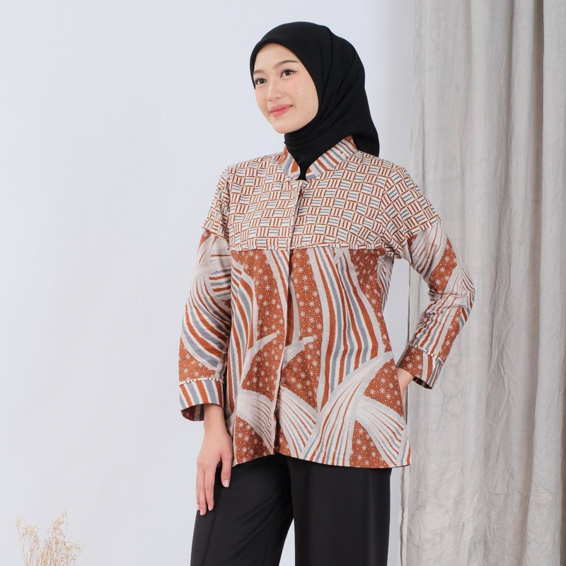 Blouse Batik Wanita Modern Batik Kerja Wanita Premium Batik elegan
