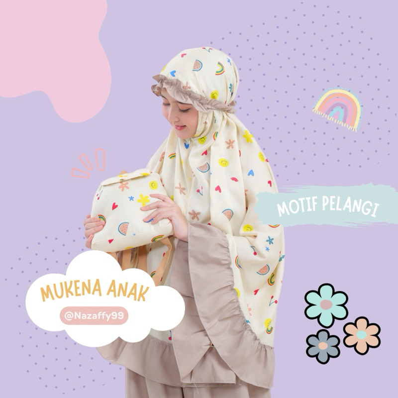 Mukena Anak Motif Tas Ransel | Mukena Anak Rayon TK SD Tanggung | Mukena