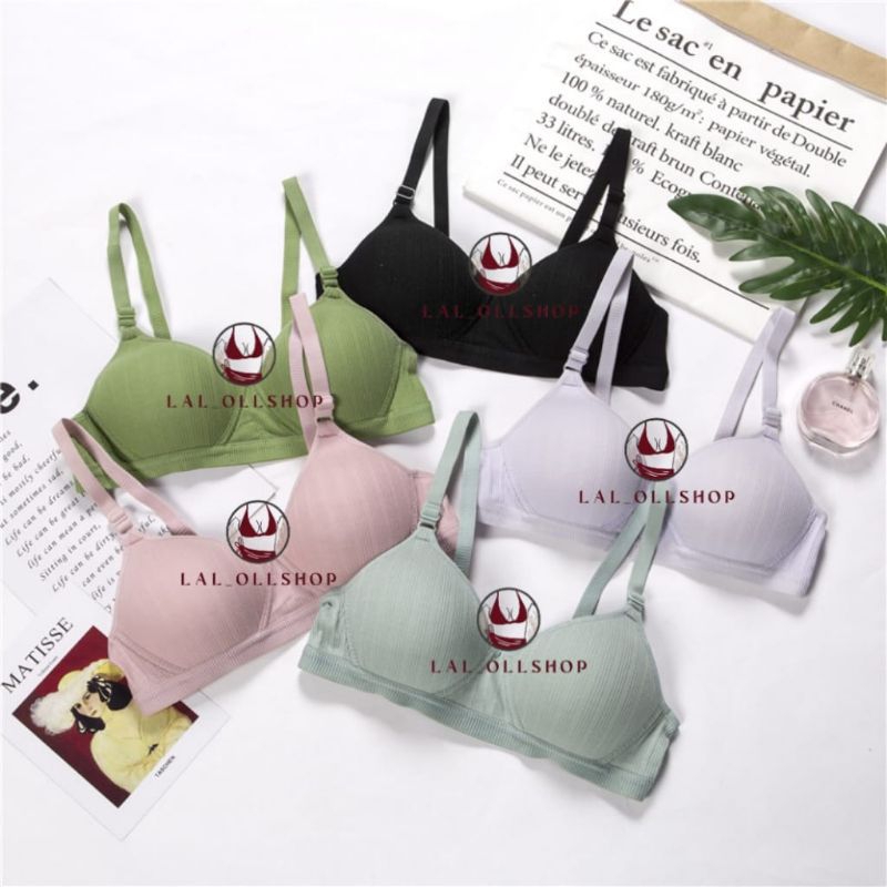 Bra Wanita Tanpa Kawat Push Up Bh Kait Belakang Bh Polos Seamless Bh Cewek 1258