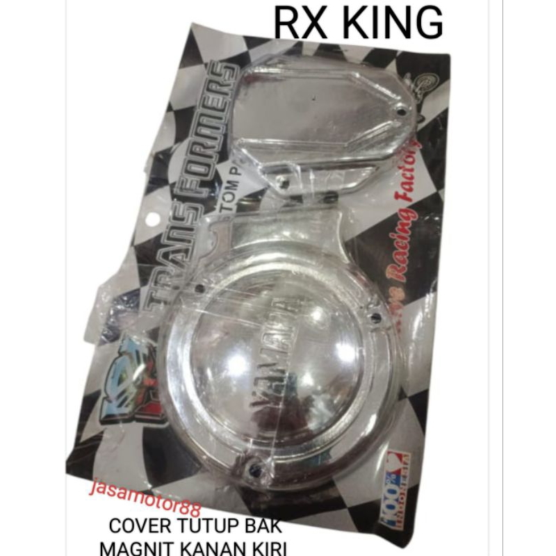 COVER TUTUP BLOK BAK MAGNET  MAGNIT KOPLING RX KING CHROME TULISAN YAMAHA