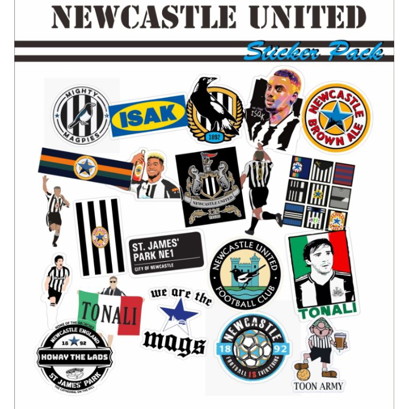 

Stiker Newcastle united The Magpies Aksesoris Pack Perekat