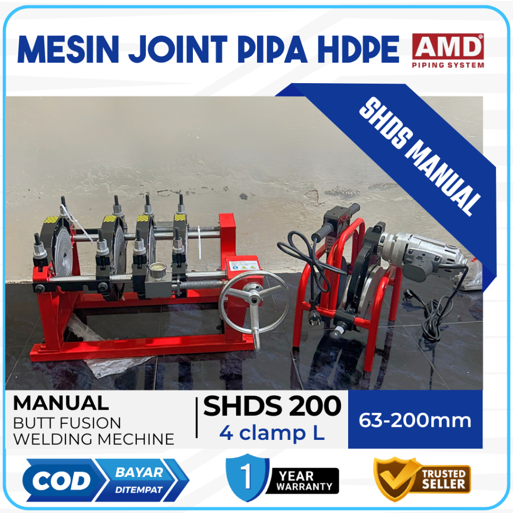 Mesin las pipa hdpe SHDS 200 mm - Penyambung pipa hdpe (2 inch - 8 inch)