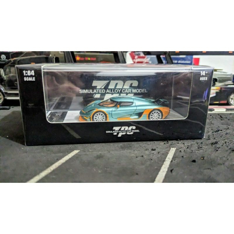 Diecast TPC Koenigsegg Regera Ice Blue Orange Segel