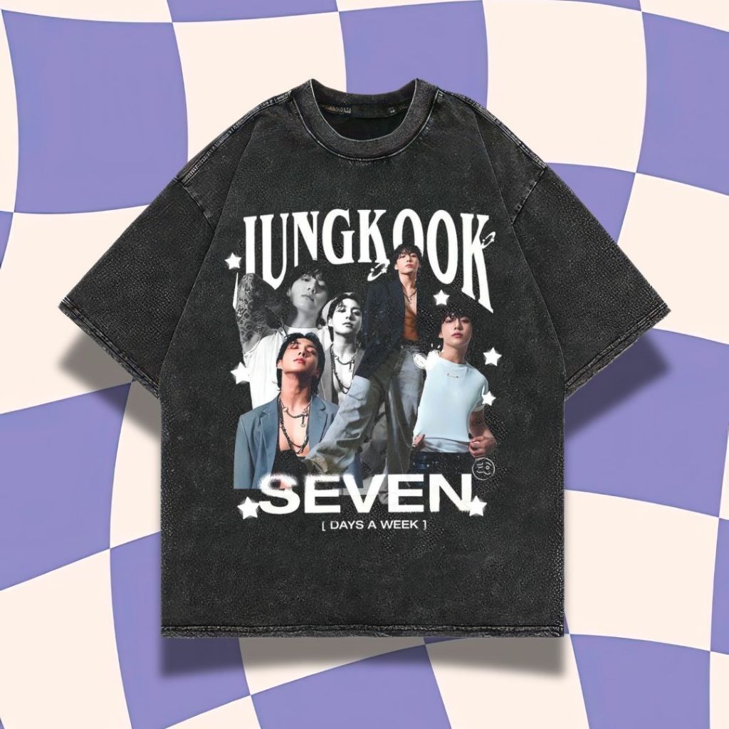 Purple Haze "Jungkook" Oversized T-Shirt | Stone Wash | Kaos Jungkook | Kaos BTS | Kpop | Kaos Overs