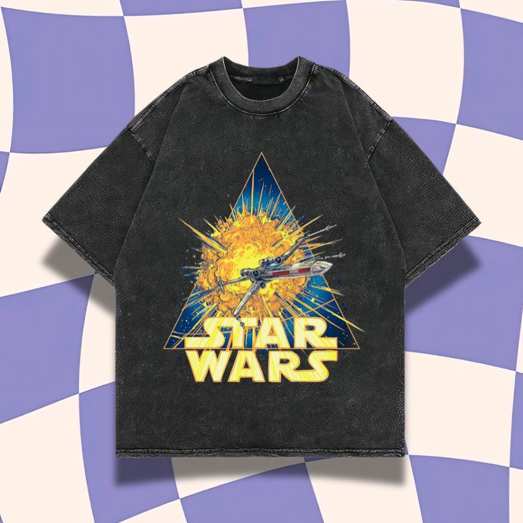Purple Haze "Star Wars" Oversized T-Shirt | Stone Wash | Kaos Oversize | Atasan
