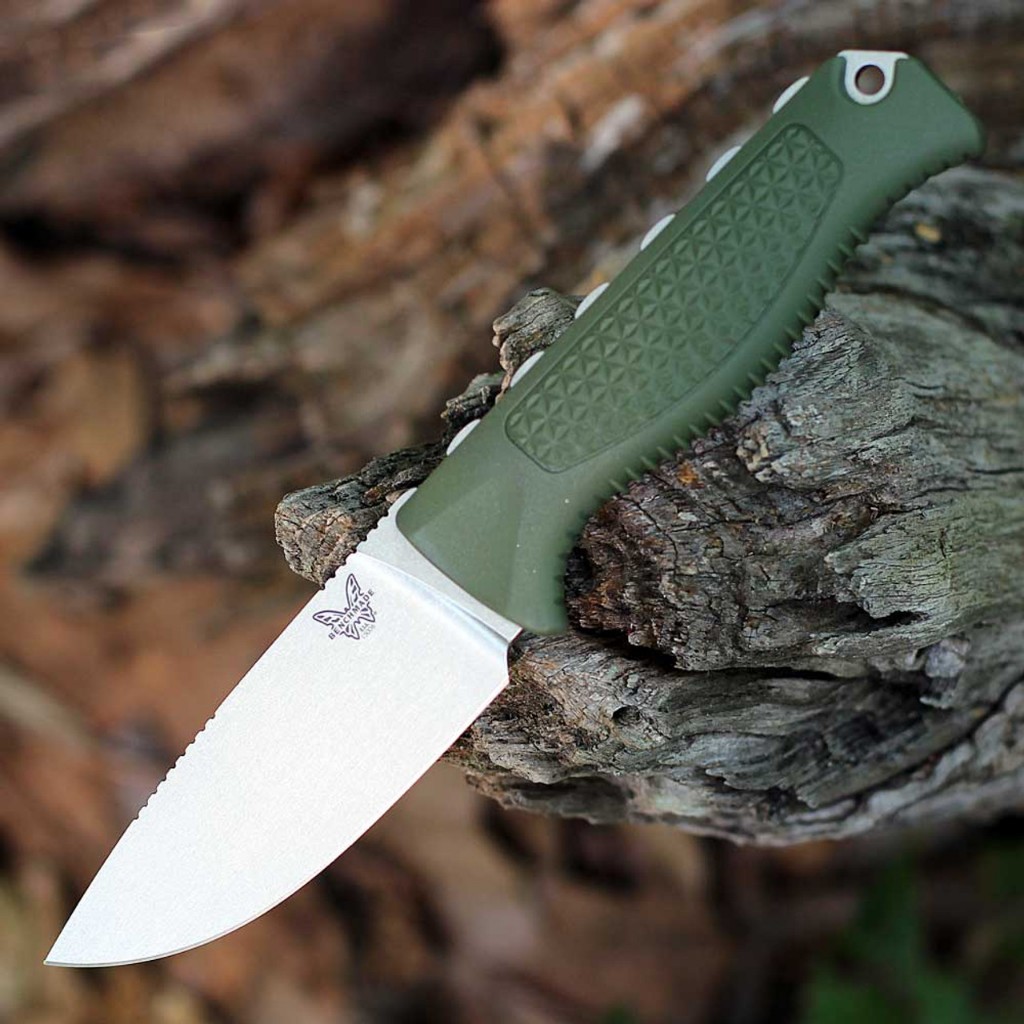 Benchmade Steep Country (BM15006-01) 3.54" CPM-S30V Stonewashed Clip Point Plain Blade, Dark Olive S