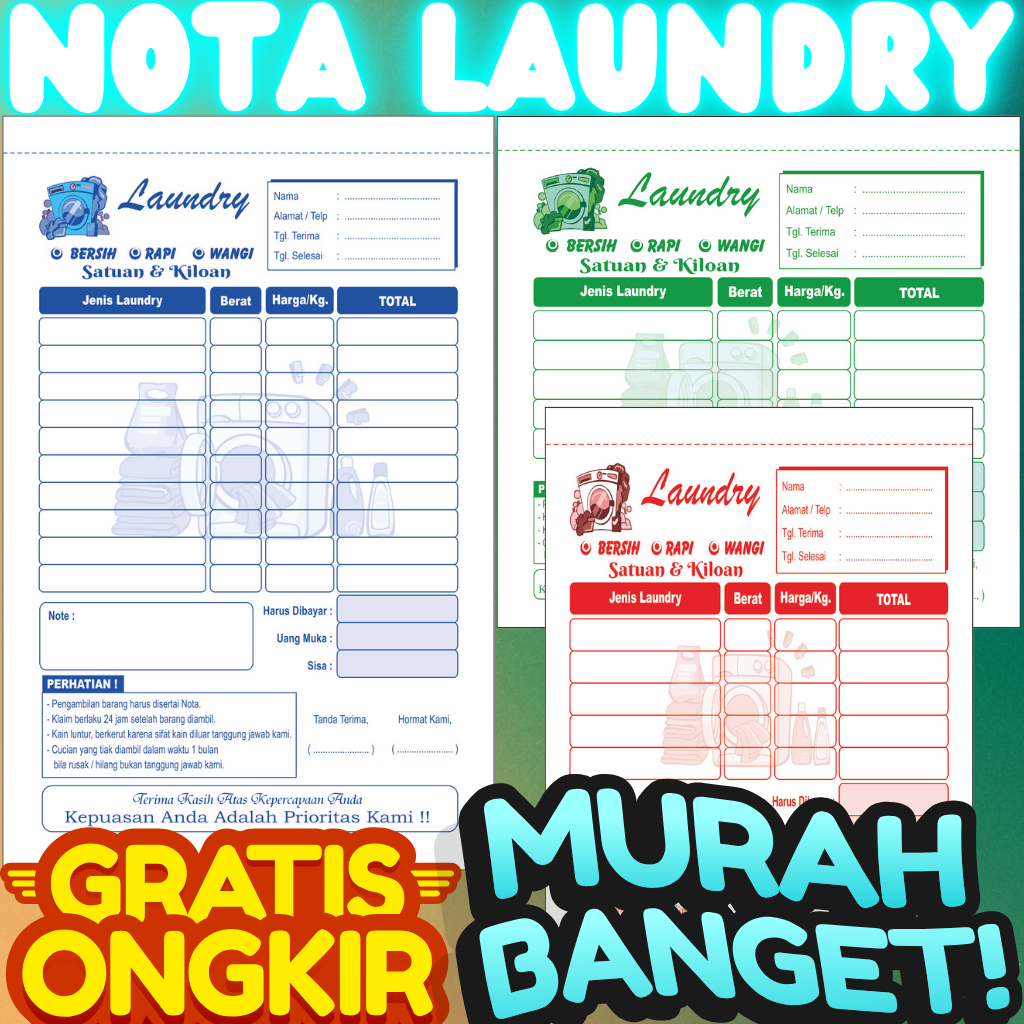 

NOTA LAUNDRY 2 PLY ISI 100 LEMBAR TERMURAH TANPA MINIMAL ORDER