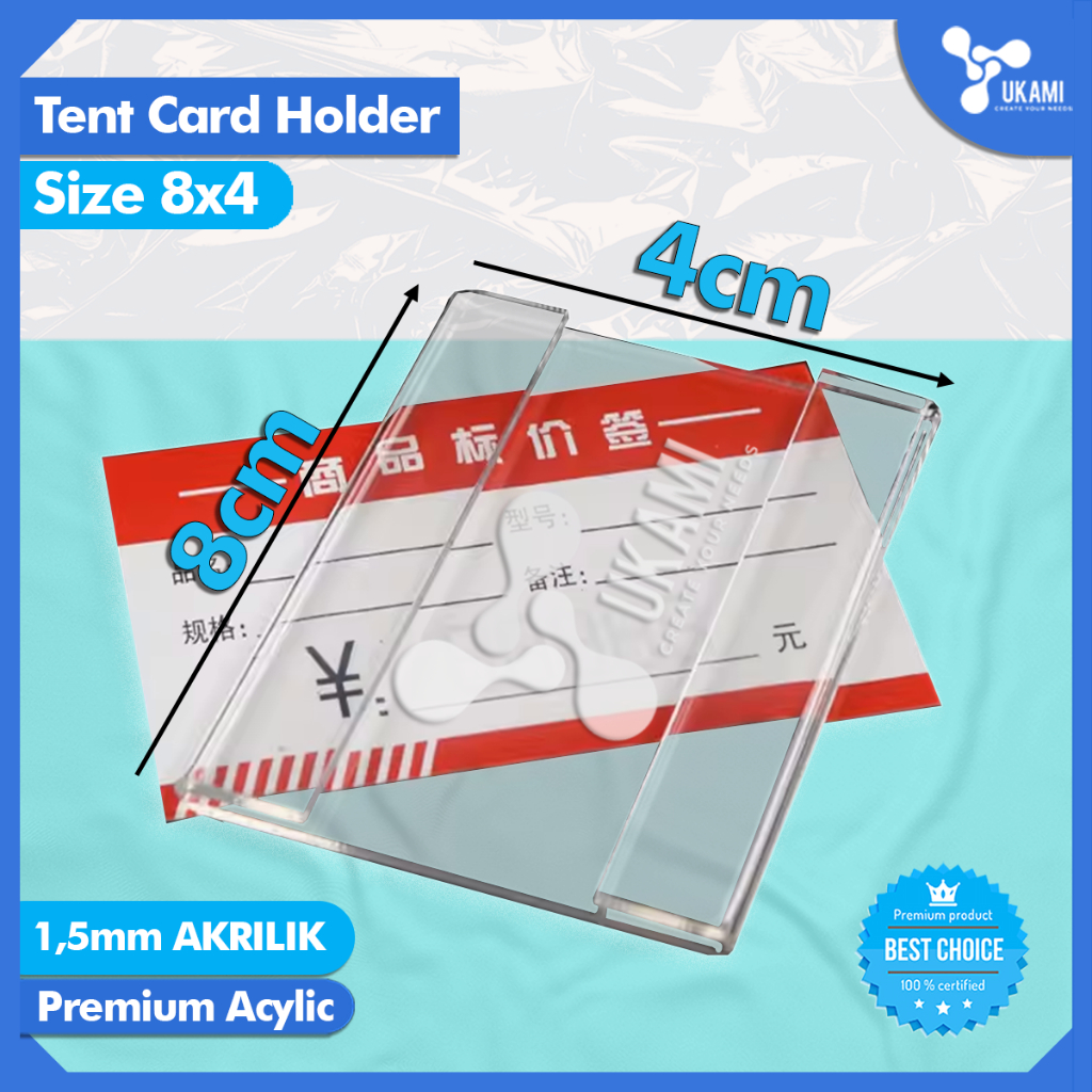 

UKAMI - Label Nama Akrilik - Acrylic Price Name Tag - 4cm x 8cm AC23