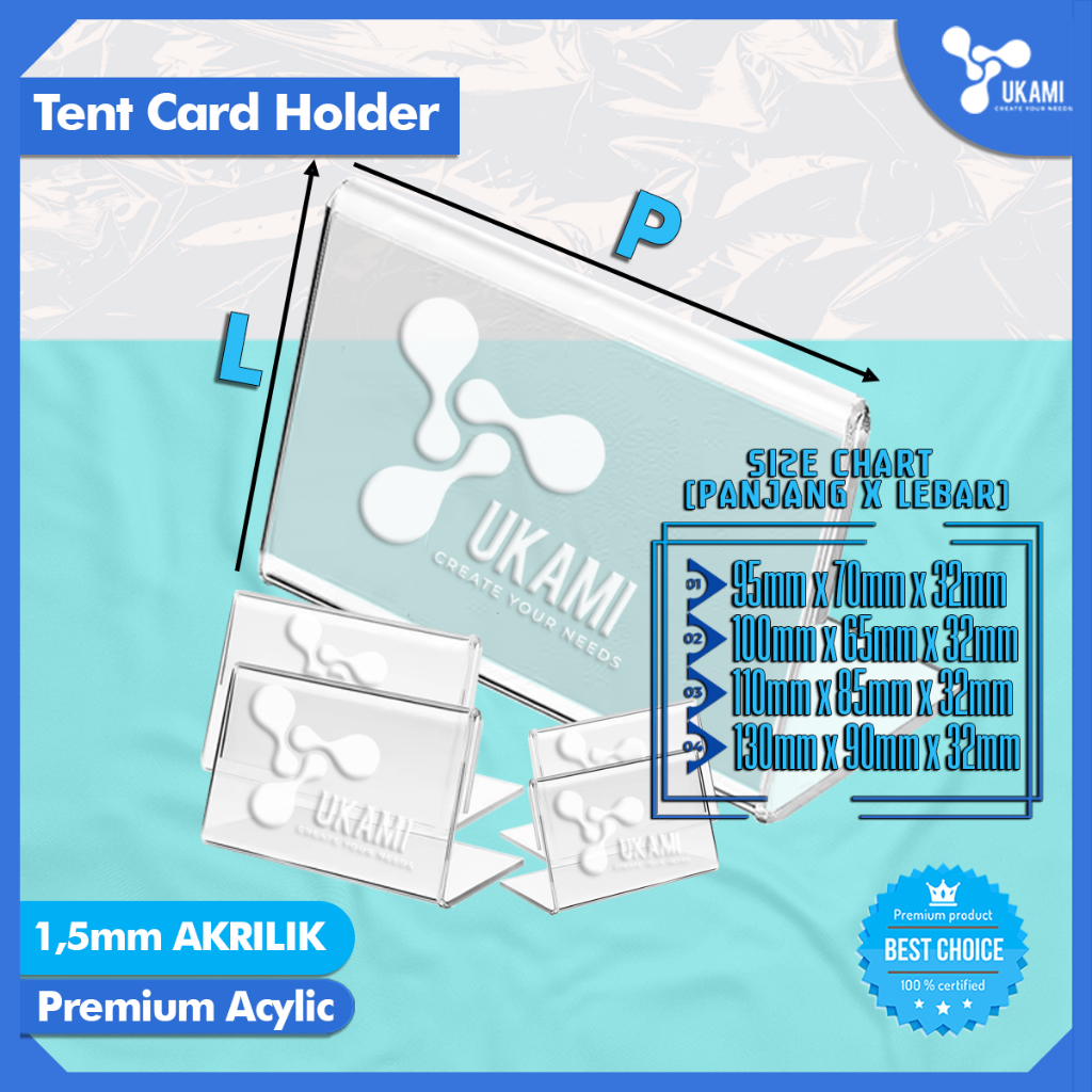 

UKAMI - Akrilik Desk Label Medium - Tent Card Brosur Acrylic Meja Sedang AC43