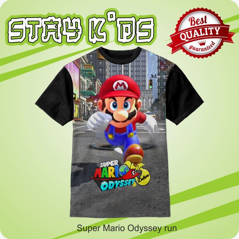 Kaos Anak Super Mario Odyssey run