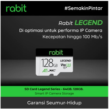 RABIT Micro SD Card 128 GB 100MB/s - Legend Series / Memory Card CCTV / Kartu SD / Kartu Memori
