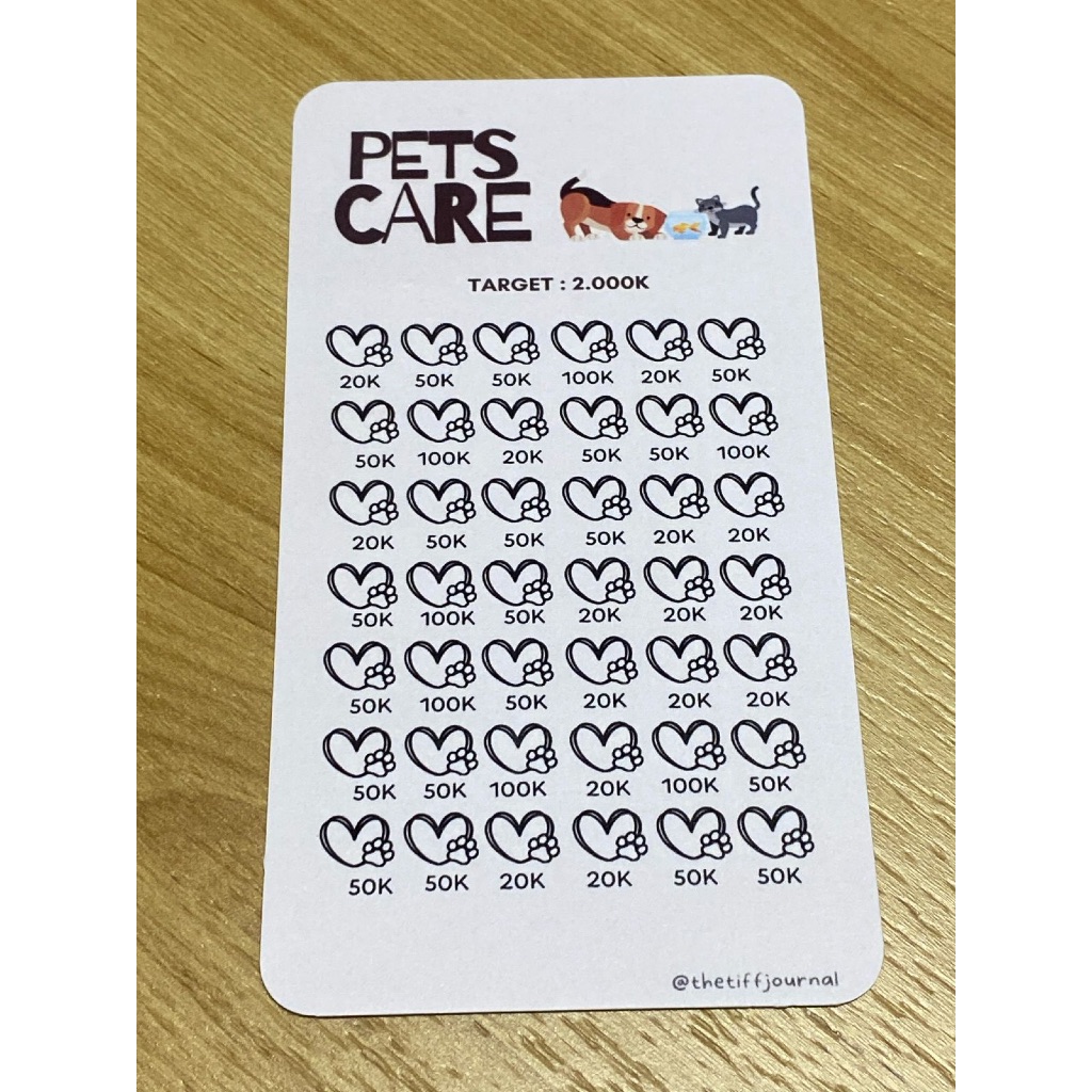 

SAVING CHALLENGE | CASH STUFFING | BUDGETING CARD - PETS CARE