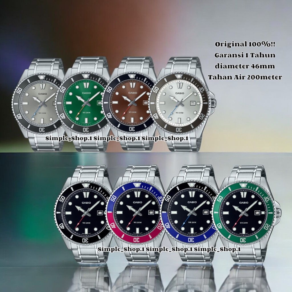 Original 100% Jam Tangan Pria Casio Marlin Duro Diver 200m MDV107 MDV-107D Garansi Resmi 1Tahun