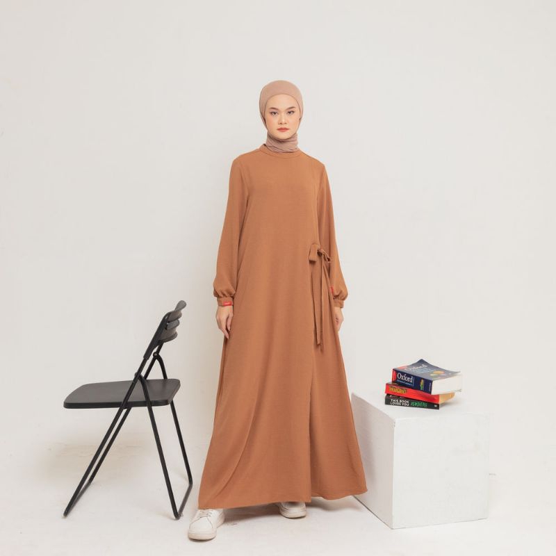 Dauky L Dress Side Belt Elzatta Gamis Polos