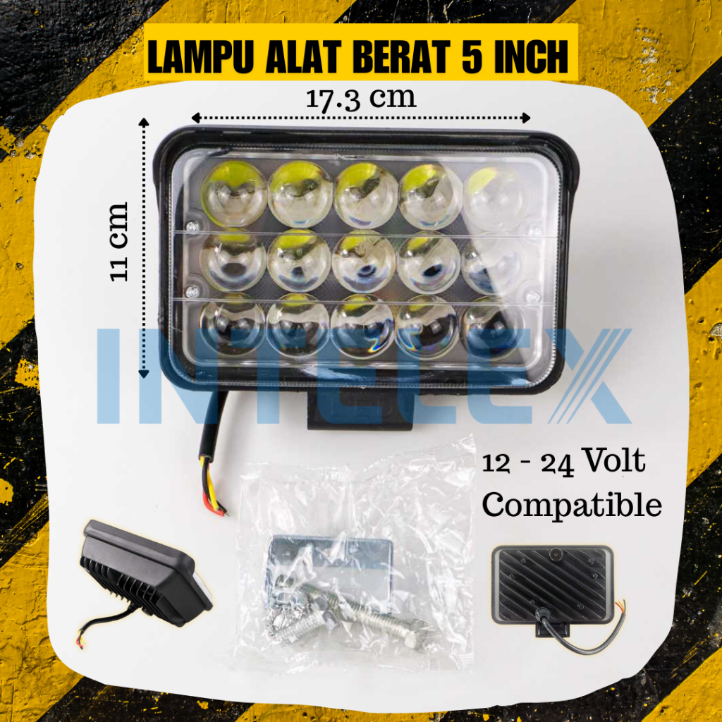 Lampu Kerja LED Sorot 5" Hitachi Komatsu Kobelco Caterpillar Liebherr Sany Tadano John Deere XCMG Vo