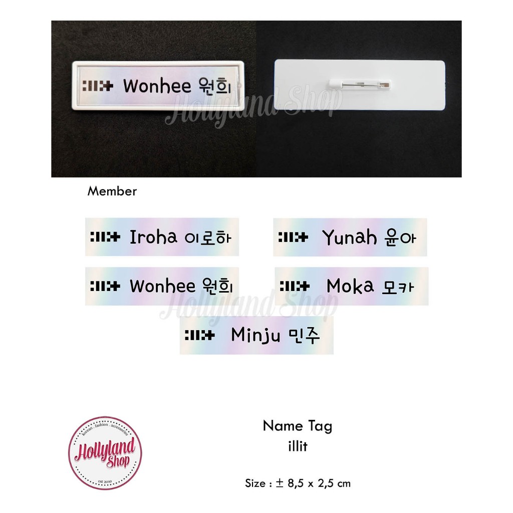 

Name Tag Papan Nama Dada illit (2pcs) Unofficial