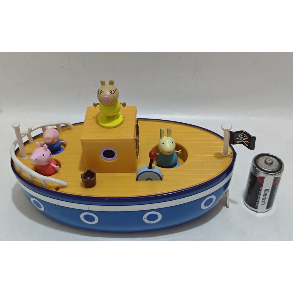 Set abd peppa pig granda pig's pig boat pirate figure miniature vehicle rebecca rabbit pedro pony ra