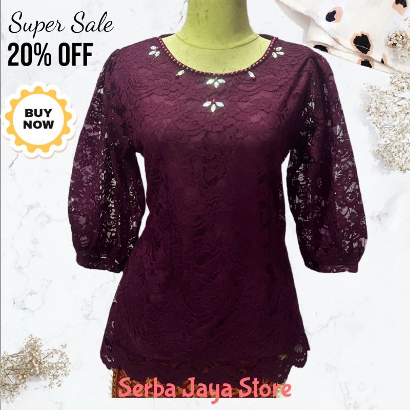 #Blus Kebaya Brokat Premium#Tampil Mewah Cantik Dan Elegan/Atasan Wanita Model Kekinian/Pakaian Wani