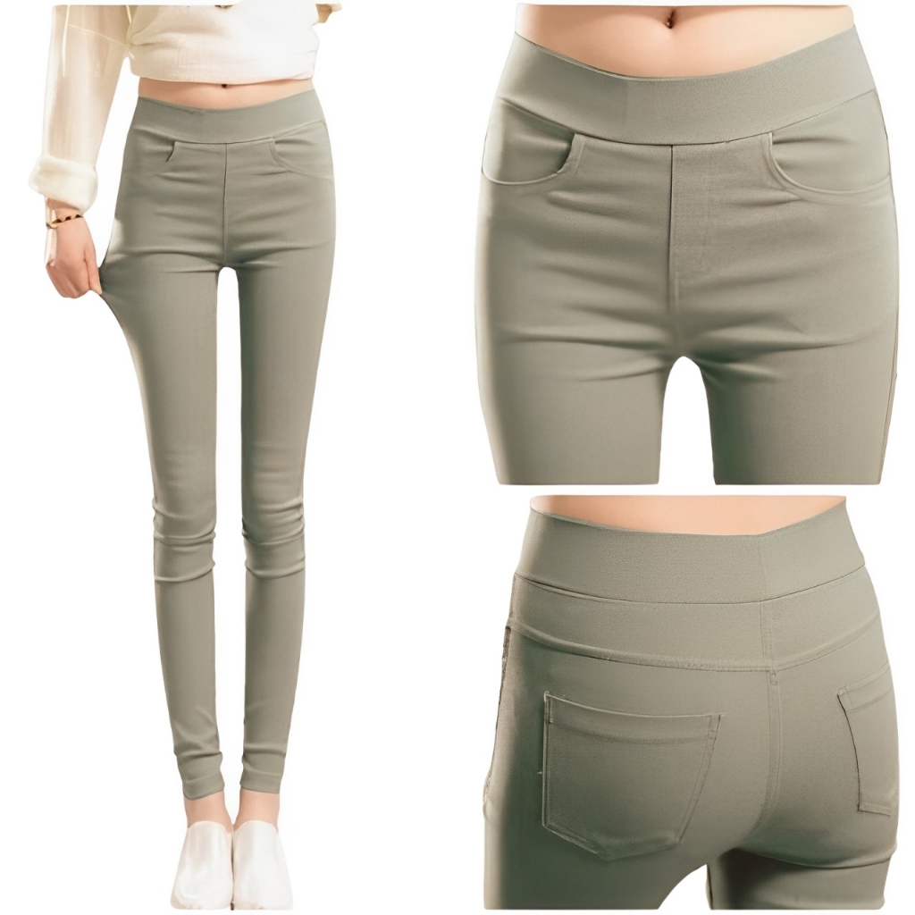 koi LEGGING PUTIH/SCUBA PUTIH SUPER TEBAL SOFT/SPORT/JEANS MODE/PANJANG/PENDEK SETANDAR - SUPER