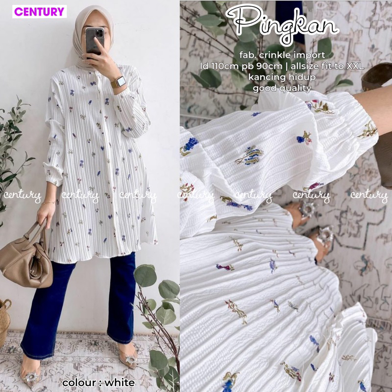 ATASAN TUNIK WANITA DEWASA MOTIF BUNGA || TUNIK ATASAN WANITA MUSLIMAH BUSUI FULL KANCING || PINGKAN