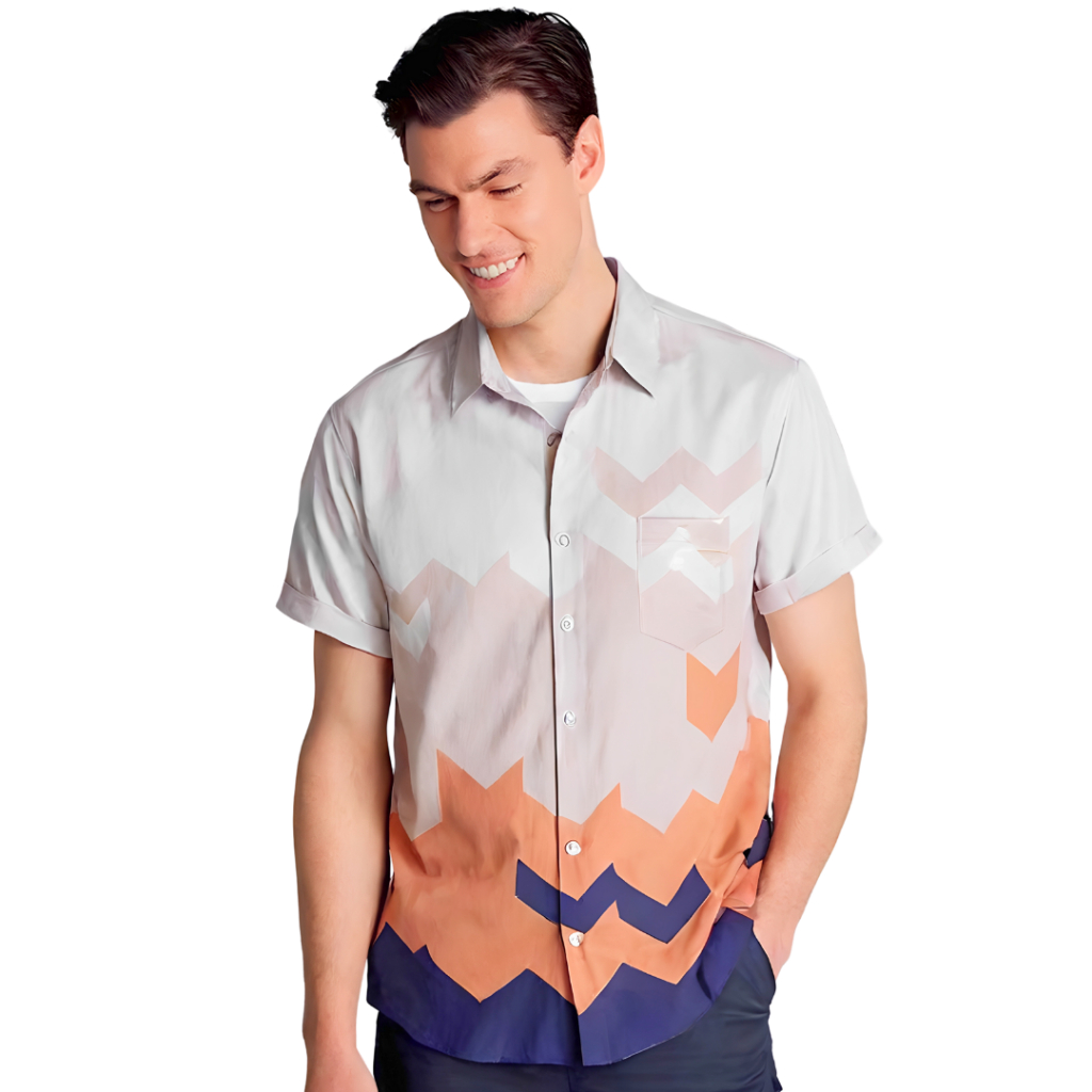 Kemeja Premium Lengan Pendek Pria Motif - Fullfill Arrow