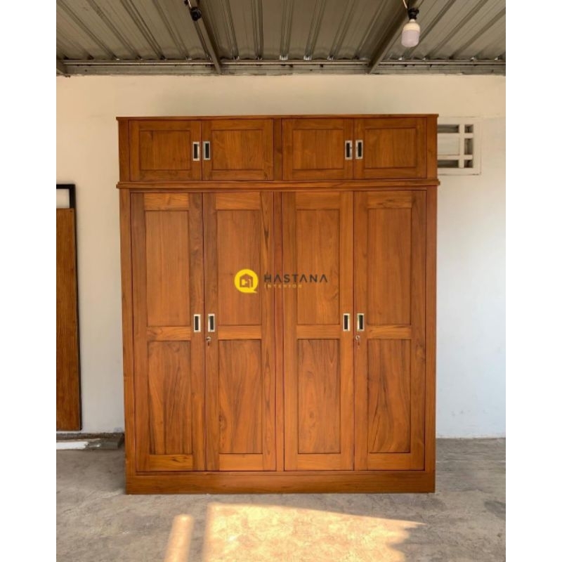 lemari pakaian kayu jati lemari baju lemari pakaian custom lemari 4 pintu lemari minimalis kayu jati