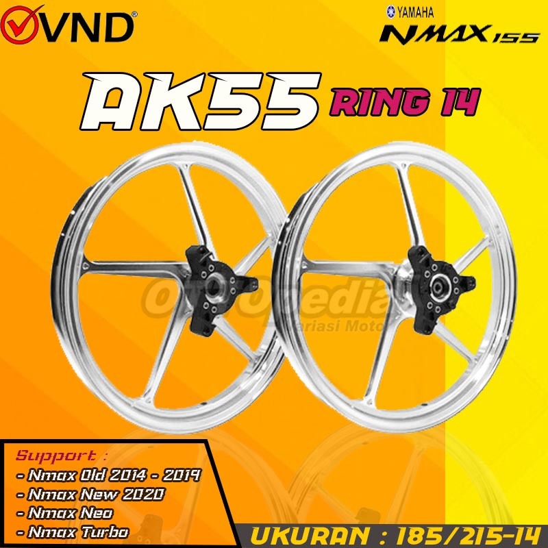 Velg Pelek VND Racing AK55 Yamaha Nmax Old Nmax New Turbo Neo Original Uk 185/215 Ring 14