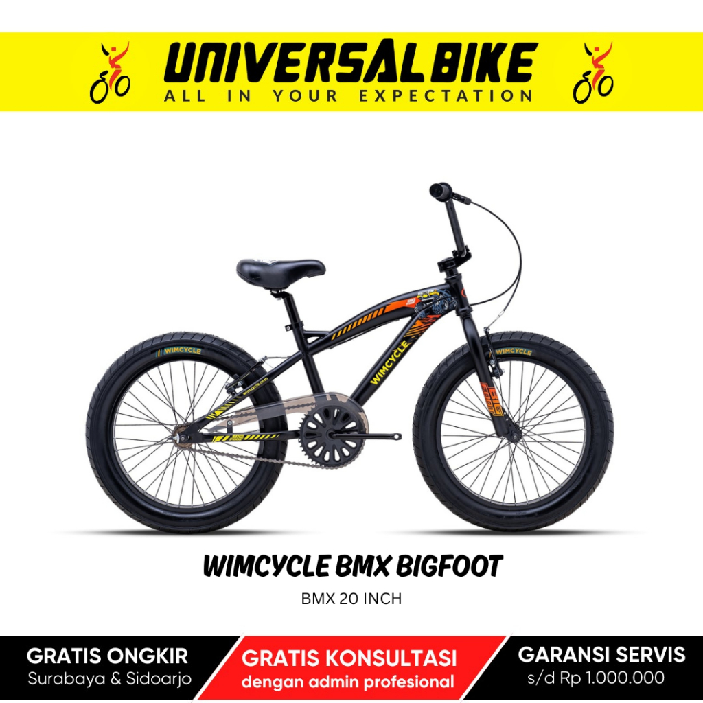 Sepeda BMX Wimcycle Big Foot 20 Inch - Desain Sporty, Performa Optimal