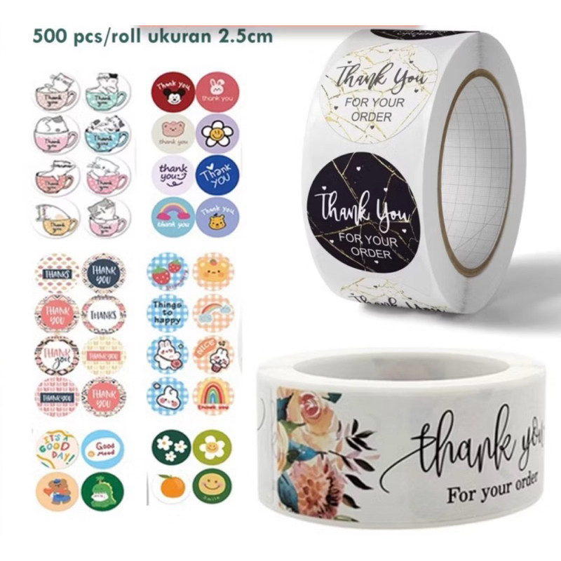 

1 roll (500 pcs) Stiker Label Tulisan Thank You For Your Order I Stiker Packing I Stiker Craft S058