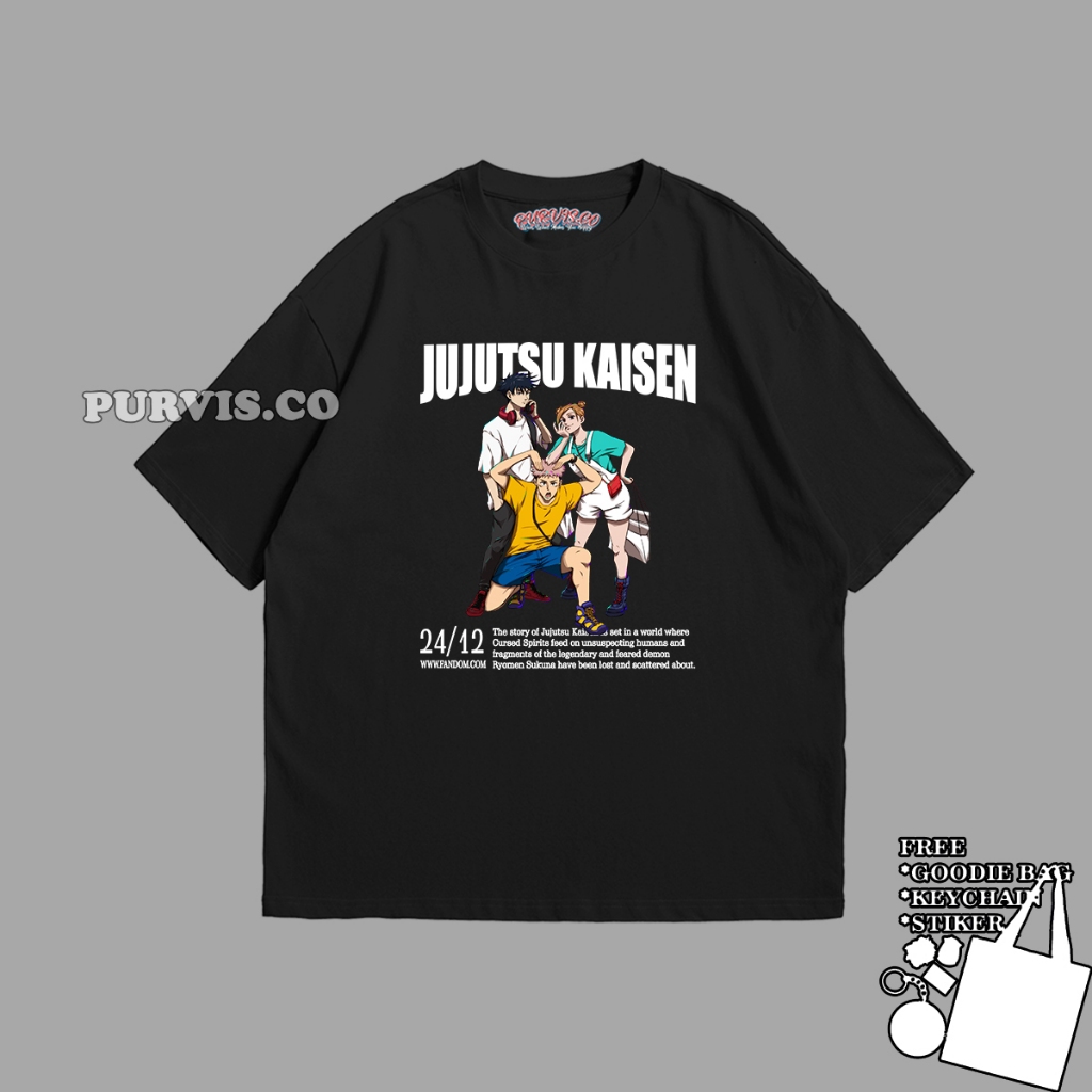 Purvis  Tshirt Jujutsu Kaisen Crewneck Anime JJK Baju Jujutsu Kaisen