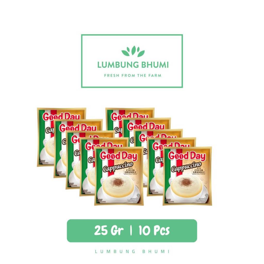 

GOOD DAY Kopi Cappuccino 25 Gr 1 Renceng 10 Pcs - Lumbung Bhumi