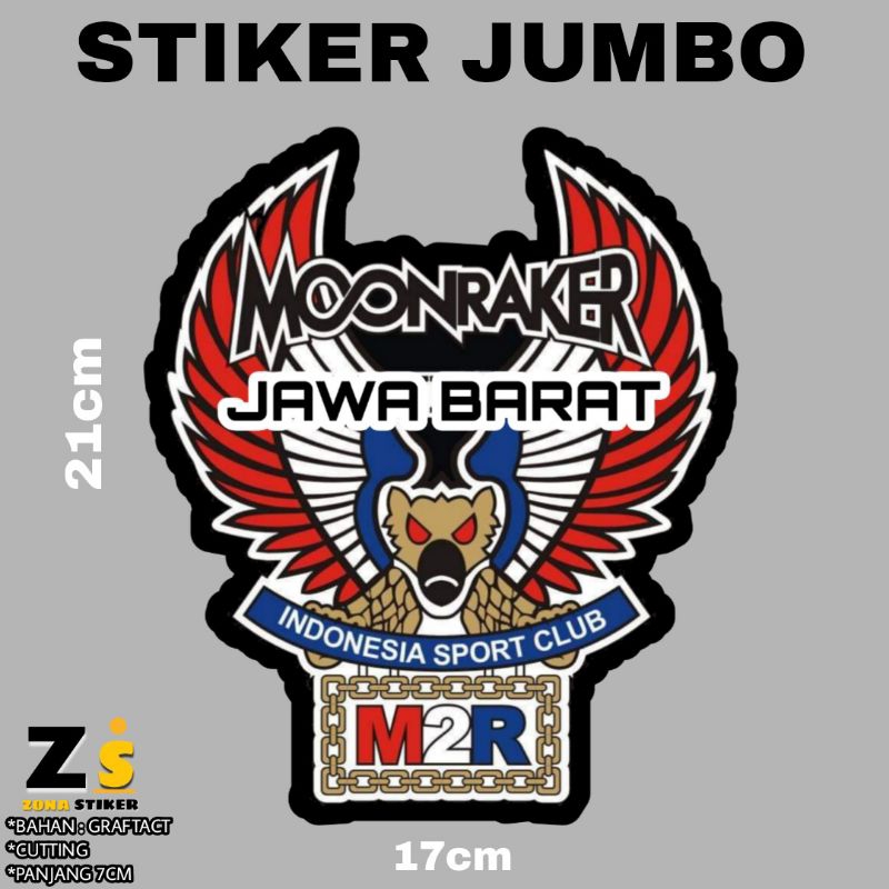 

stiker besar moonraker 21cm anti air