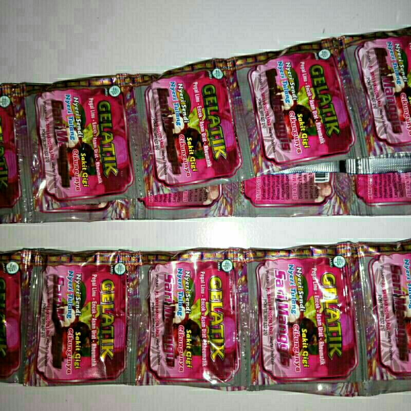 

10 SACHET GELATIK SARI MANGGIS KAPSUL