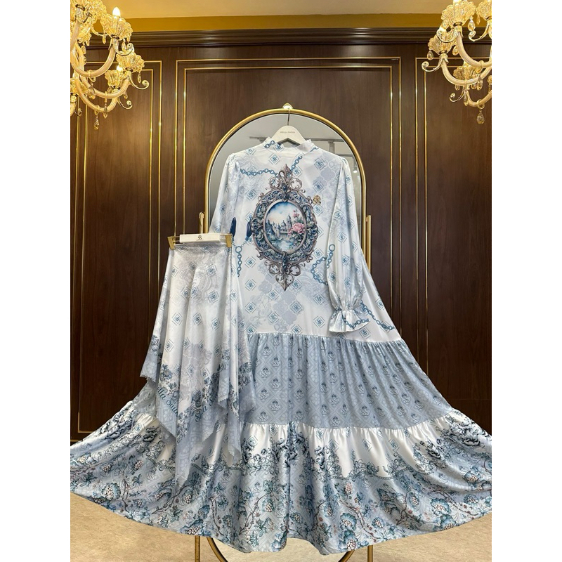 Dres set hijab SHELLASAUKIA (blue ice)
