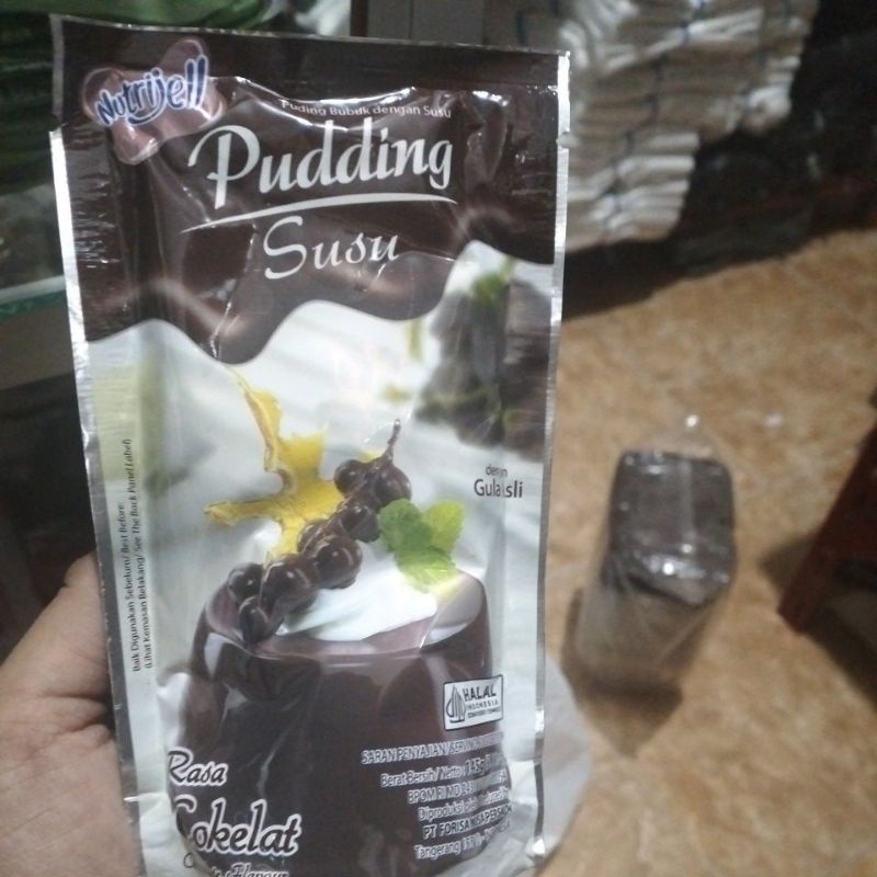 

puding susu nutrijel coklat
