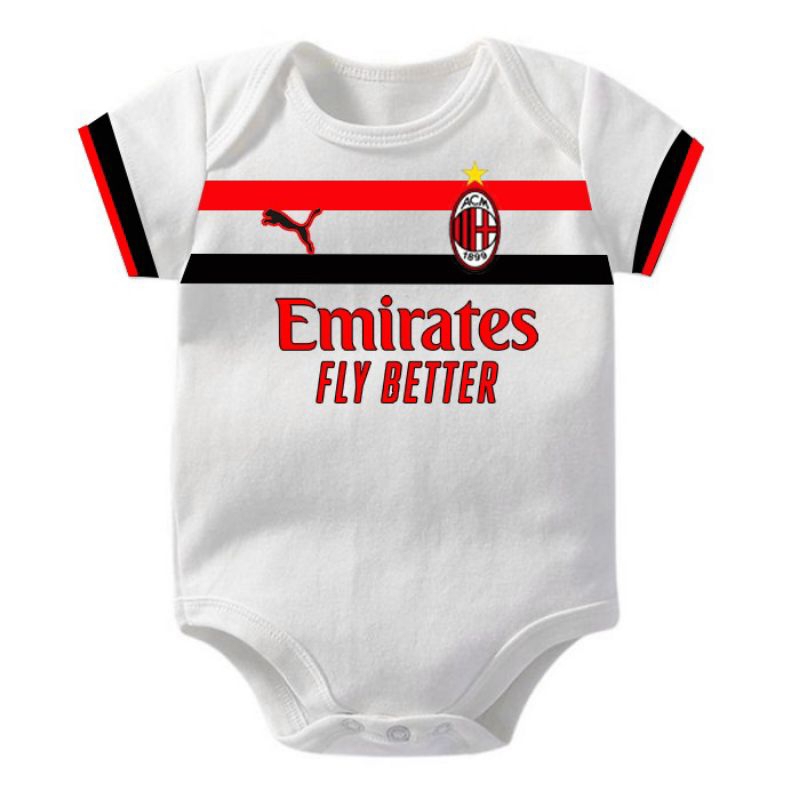 baju bayi jumper jumpsuit motif bola ACM putih sporty