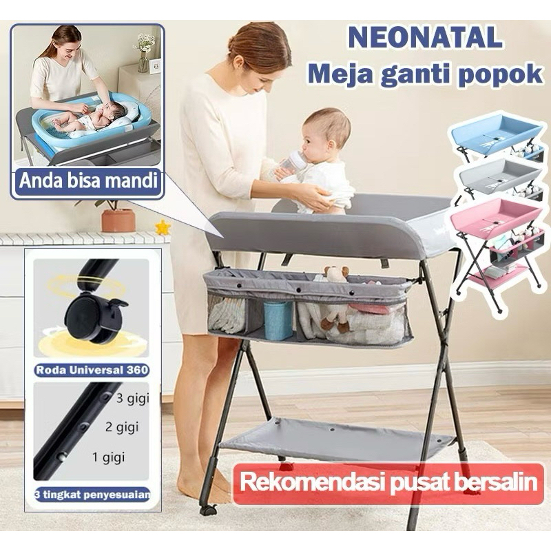 Meja Ganti Popok Bayi / Changing table baby (preloved) Grey KALBAR ONLY