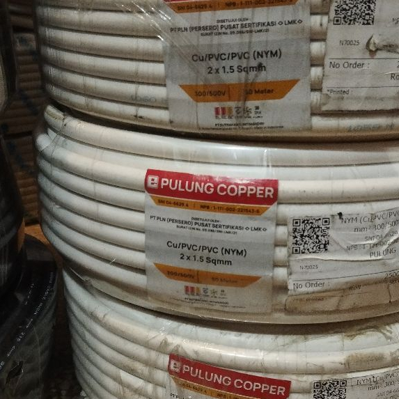 KABEL LISTRIK NYM PULUNG COPPER 2x1,5mm PERMETER