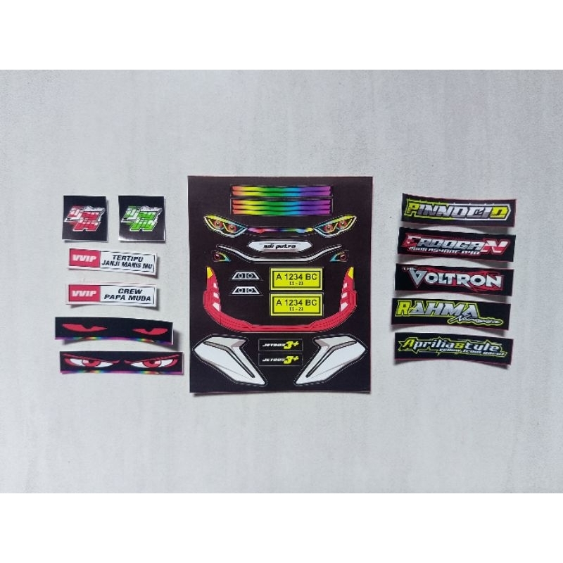 

Paket stiker Lampu miniatur+julukan jb3 dan jb5
