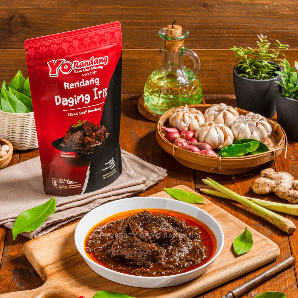 

Rendang Daging Sapi Iris YO Randang 300g Khas Minang Asli Payakumbuh Praktis BPOM HALAL