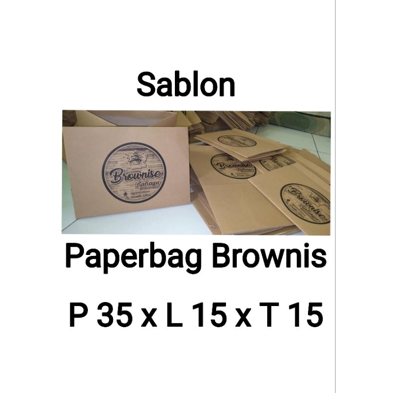 

paper bag brownis 35 x 15 x 15 sablon 2 sisi