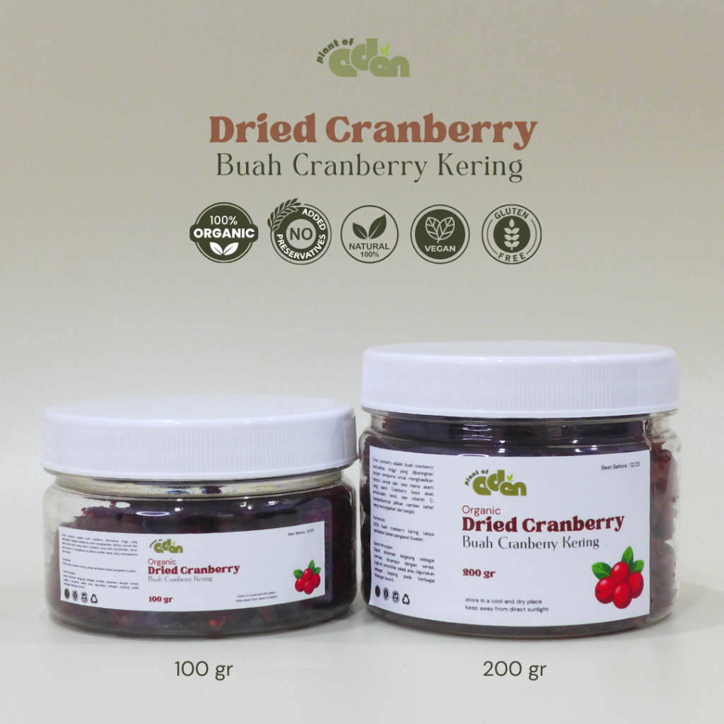 

Plant of Eden - Dried Cranberry | Buah Cranberry Kering