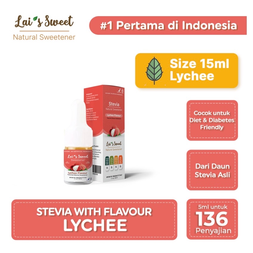 

Lai's Sweet Lychee 5 ml Gula Stevia